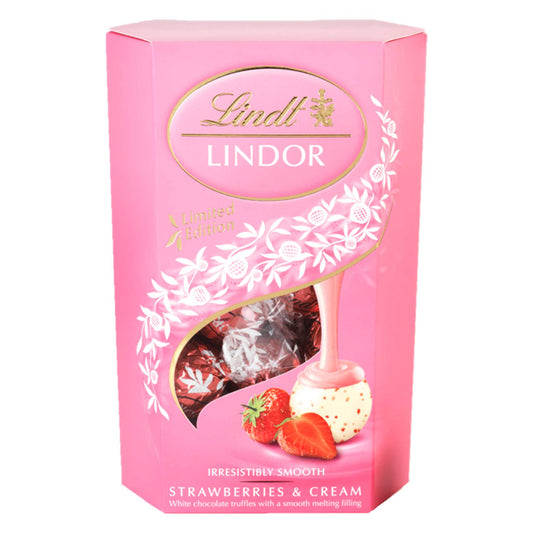 Lindt Lindor Strawberry And Cream Chocolate 200g