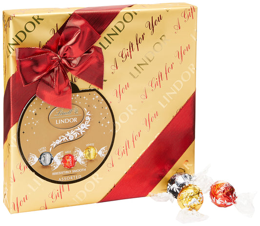 Lindt Lindor Gift Wrapped Assorted Chocolate Truffles Box 287g