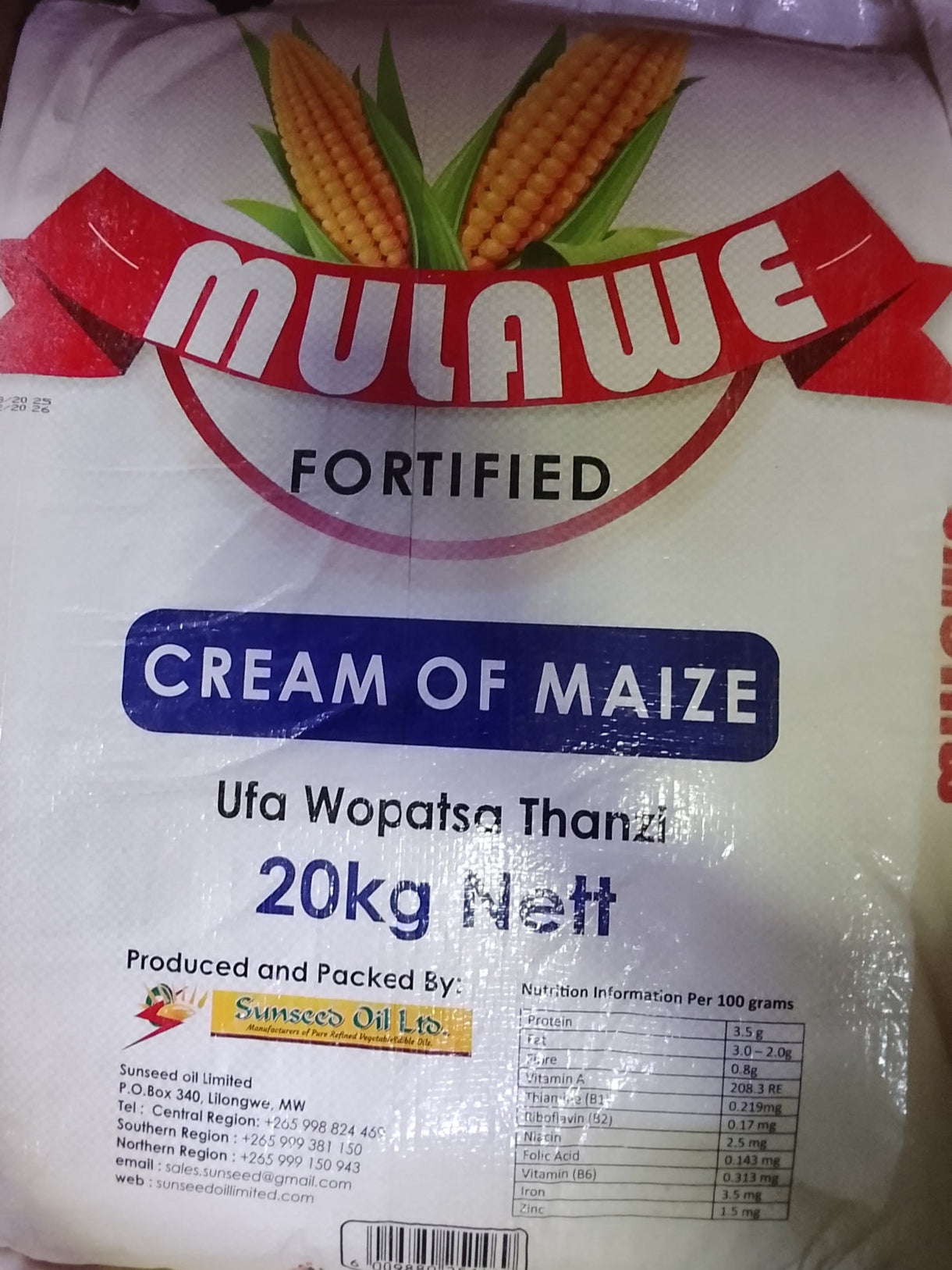 Mulawe 20kg Cream of Maize
