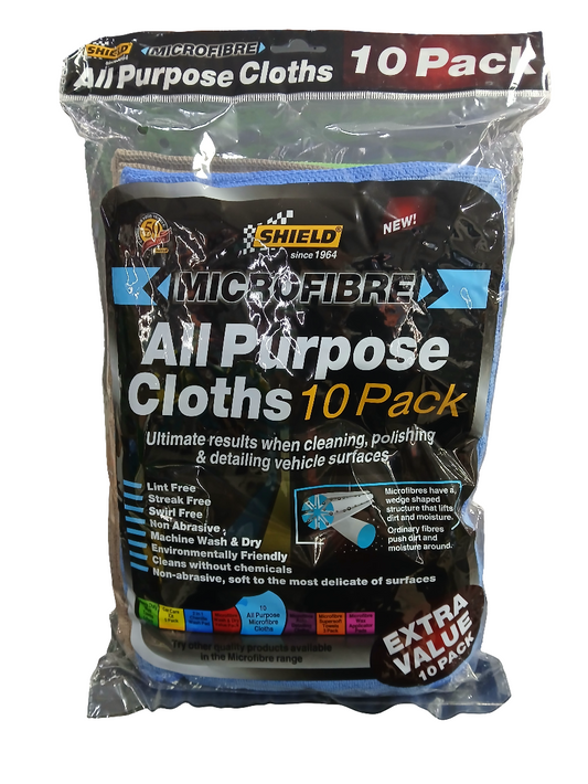 Shield  Microfibre All Purpose Cloths (10 Pack)