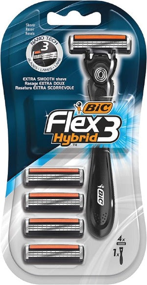 Bic Shavers Flex Hybrid 3-Blade (4 Pack)