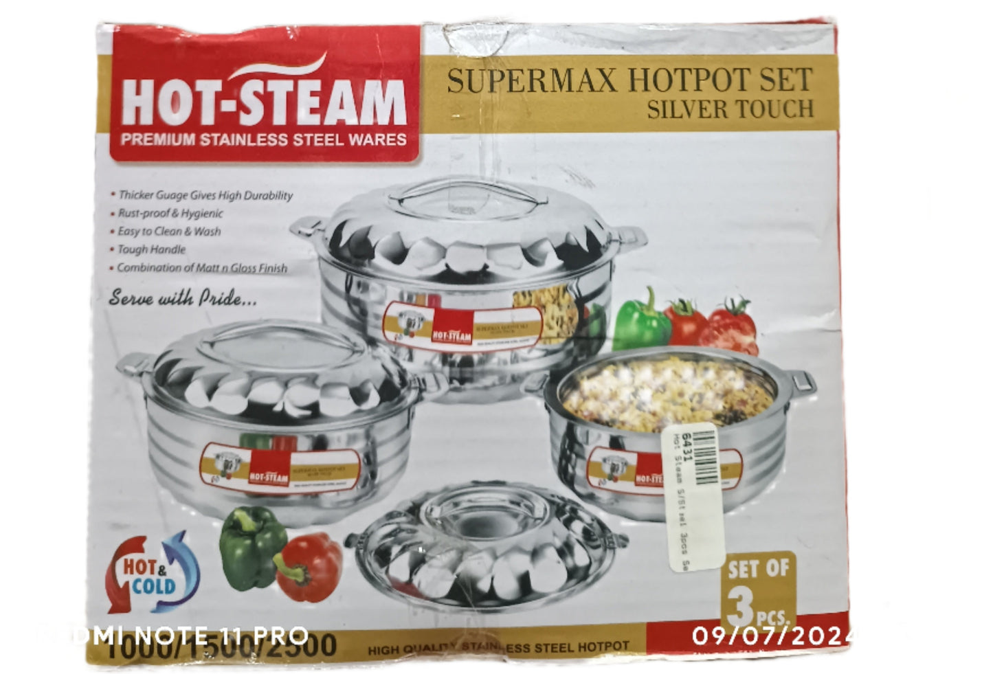 Hot Steam S/ Steel 3 pcs Set